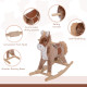 Kids Children Plush Rocking Horse Wooden Base Ride On Toy Rocker with Handle Grip Traditional Toy Fun Gift for Age 3+ (Brown &amp; W