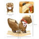 Kids Rocking Horse, with Safety Harness, Sounds, Foot Pedals - Brown