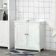 kleankin 60x60cm Under-Sink Storage Cabinet w/ Adjustable Shelf Handles Drain Hole Bathroom Cabinet Space Saver Organizer White