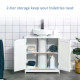 kleankin 60x60cm Under-Sink Storage Cabinet w/ Adjustable Shelf Handles Drain Hole Bathroom Cabinet Space Saver Organizer White