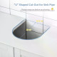 kleankin 60x60cm Under-Sink Storage Cabinet w/ Adjustable Shelf Handles Drain Hole Bathroom Cabinet Space Saver Organizer White