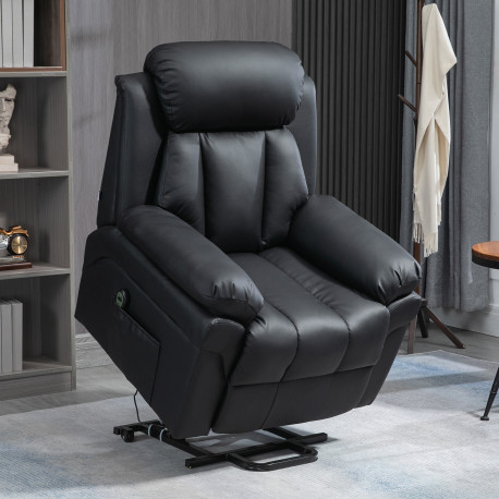 Power Lift Chair Recliner for Elderly, Electric Recliner Chair, Overstuffed Faux Leather Riser and Reclining Armchair with Remot