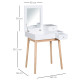 Dressing Table with Flip-up Mirror, Makeup Desk with 2 Drawers, Vanity Table Writing Desk for Bedroom Living Room, White