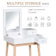 Dressing Table with Flip-up Mirror, Makeup Desk with 2 Drawers, Vanity Table Writing Desk for Bedroom Living Room, White