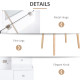 Dressing Table with Flip-up Mirror, Makeup Desk with 2 Drawers, Vanity Table Writing Desk for Bedroom Living Room, White