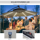 Outsunny 3(m) Cantilever Banana Parasol Hanging Umbrella with Double Roof, LED Solar lights, Crank, 8 Sturdy Ribs and Cross Base