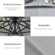 Outsunny 3(m) Cantilever Banana Parasol Hanging Umbrella with Double Roof, LED Solar lights, Crank, 8 Sturdy Ribs and Cross Base