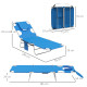 Outsunny Foldable Sun Lounger Set of 2 with Reading Hole, Portable Sun Lounger with 5 Level Adjustable Backrest, Reclining Loung
