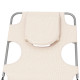 Outsunny Foldable Sun Lounger Set of 2, Beach Chaise Lounges with Reading Hole, Arm Slots, 5-Position Adjustable Backrest, Side 