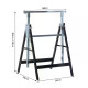 Set of 2 Adjustable Telescopic Builders Trestle, DIY Steel Work Bench Carpenter, Folding Saw Horse Tools Black