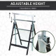 Set of 2 Adjustable Telescopic Builders Trestle, DIY Steel Work Bench Carpenter, Folding Saw Horse Tools Black