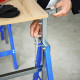 Set of 2 Adjustable Telescopic Builders Trestle, DIY Steel Work Bench Carpenter, Folding Saw Horse Tools Blue