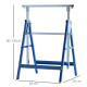 Set of 2 Adjustable Telescopic Builders Trestle, DIY Steel Work Bench Carpenter, Folding Saw Horse Tools Blue