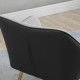 Velvet Armchairs, Upholstered Accent Chairs with Golden Steel Legs, Modern Vanity Chairs for Living Room and Bedroom, Set of 2, 