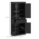 Freestanding Multi-Storage Kitchen Cabinet - Black