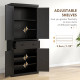 Freestanding Multi-Storage Kitchen Cabinet - Black