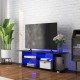 Multi-Shelf TV Cabinet, with Adjustable LED Lights - Black