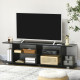 Multi-Shelf TV Cabinet, with Adjustable LED Lights - Black