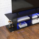 Multi-Shelf TV Cabinet, with Adjustable LED Lights - Black