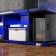 Multi-Shelf TV Cabinet, with Adjustable LED Lights - Black