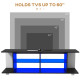 Multi-Shelf TV Cabinet, with Adjustable LED Lights - Black