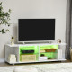 Multi-Shelf TV Cabinet, with Adjustable LED Lights - White