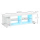 Multi-Shelf TV Cabinet, with Adjustable LED Lights - White