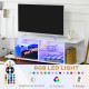 Multi-Shelf TV Cabinet, with Adjustable LED Lights - White