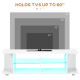 Multi-Shelf TV Cabinet, with Adjustable LED Lights - White