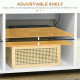 Multi-Shelf TV Cabinet, with Adjustable LED Lights - White