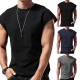Mens Vest Tops Sleeveless Shirts T-Shirt Oversized Tee for Summer Gym Sports - Grey Size 3XL