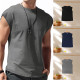 Mens Vest Tops Sleeveless Shirts T-Shirt Oversized Tee for Summer Gym Sports - Grey Size 3XL