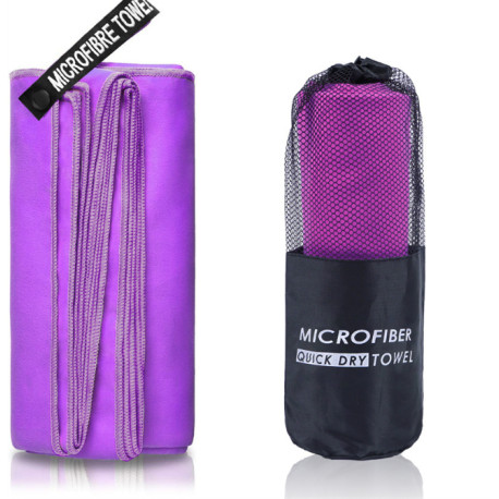 Compact Fast Drying Microfibre Beach Towel for Travel Camping Swimming 80*180cm - Purple