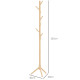 Eight-Hook Wooden Coat Rack - Natural