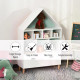 Kids House-Designed Bookshelf, with Drawer – Blue &amp; White
