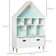 Kids House-Designed Bookshelf, with Drawer – Blue &amp; White