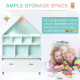 Kids House-Designed Bookshelf, with Drawer – Blue &amp; White