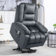 Leathaire Eight Massage Point Armchair, with Heat and Reclining Back - Grey
