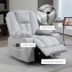 Leathaire Eight Massage Point Armchair, with Reclining Back - Light Grey