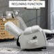 Leathaire Eight Massage Point Armchair, with Reclining Back - Light Grey