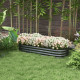 Outsunny Galvanised Raised Garden Bed, Metal Planter Box with Safety Edging, for Flowers, Herbs, Succulents, Dark Grey