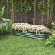 Outsunny Galvanised Raised Garden Bed, Metal Planter Box with Safety Edging, for Flowers, Herbs, Succulents, Green
