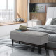47L Storage Ottoman, End of Bed Bench with Wooden Legs, Fabric Footstool for Living Room, Bedroom, 95 x 38 x 45cm, Grey