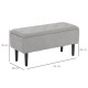 47L Storage Ottoman, End of Bed Bench with Wooden Legs, Fabric Footstool for Living Room, Bedroom, 95 x 38 x 45cm, Grey