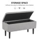 47L Storage Ottoman, End of Bed Bench with Wooden Legs, Fabric Footstool for Living Room, Bedroom, 95 x 38 x 45cm, Grey