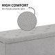 47L Storage Ottoman, End of Bed Bench with Wooden Legs, Fabric Footstool for Living Room, Bedroom, 95 x 38 x 45cm, Grey