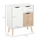 Sideboard Floor Cabinet Storage Cupboard with Drawer for Bedroom, Living Room, Entryway, Brown