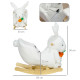 Kids Rabbit-Shaped Rocking Horse, with Safety Belt, Realistic Sounds, for Ages 18-36 Months - White