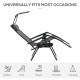Outsunny 2 Piece Foldable Reclining Garden Chair with Headrest, Zero Gravity Deck Sun Lounger Seat Chair with Footrest, Armrest,