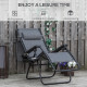 Outsunny 2 Piece Foldable Reclining Garden Chair with Headrest, Zero Gravity Deck Sun Lounger Seat Chair with Footrest, Armrest,